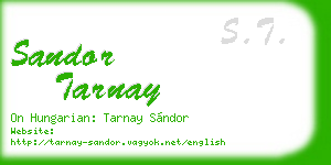 sandor tarnay business card